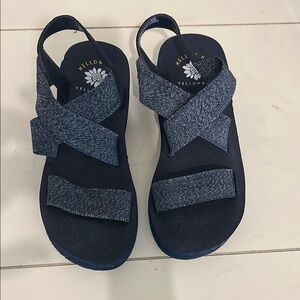Yellow Box Blue Sandals Sporty Comfort Design